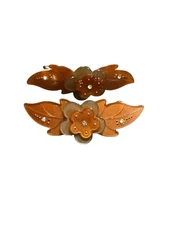 NEW hair clip accessories set of 2 brown flowers floral 