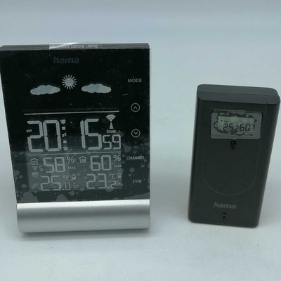Hama Funk Wetterstation Black Line Außensensor DCF Uhr Frostalarm