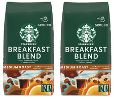 Starbucks Breakfast Blend Ground Coffee Medium Roast 12oz Pack of 2 11.93 per pound