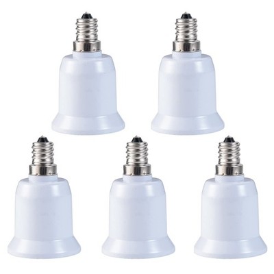 E11 to E26/E27 Male Female Light Sockets, Bulb Small, White 