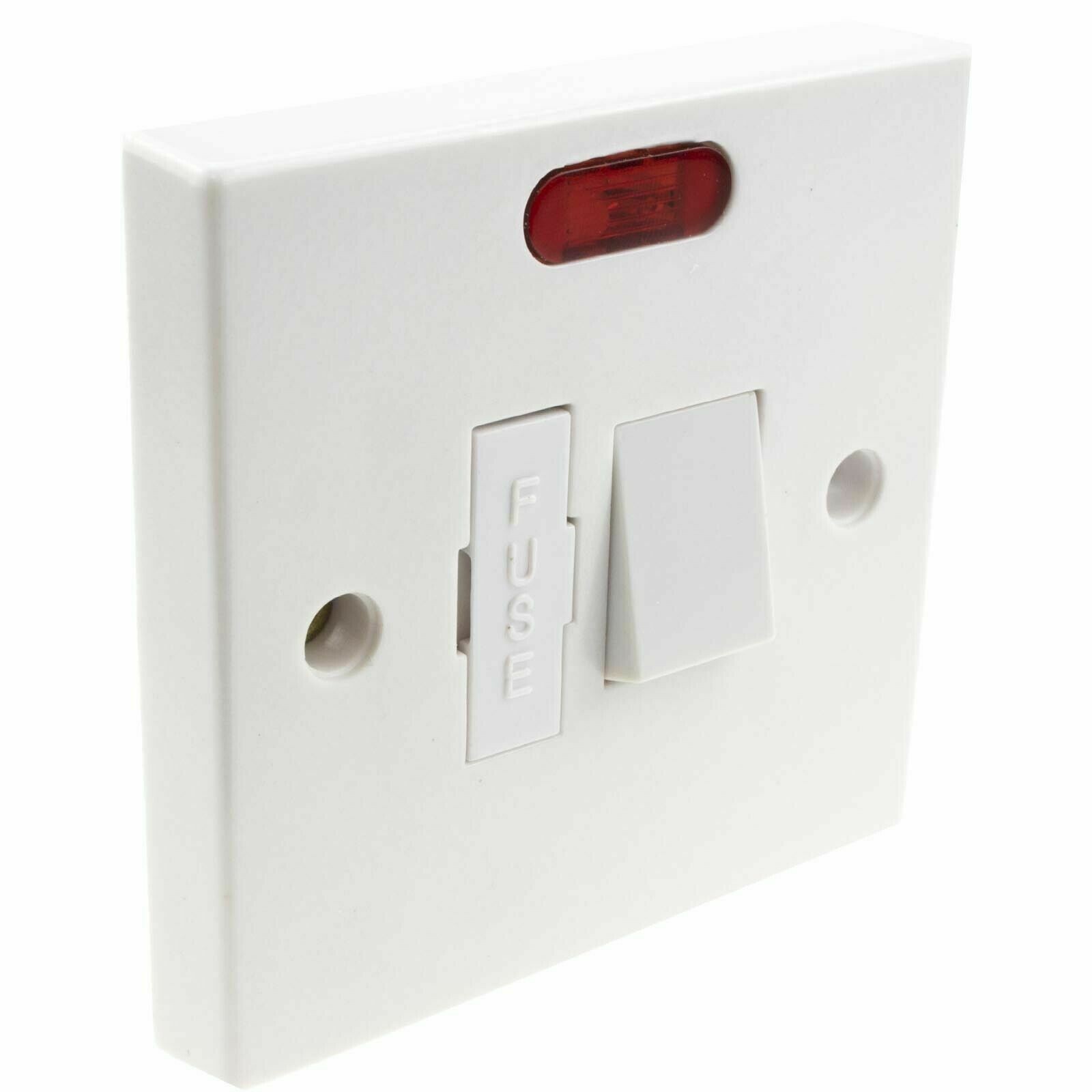 General British 13A Faceplate Fused Connection Switched Unit with LED White