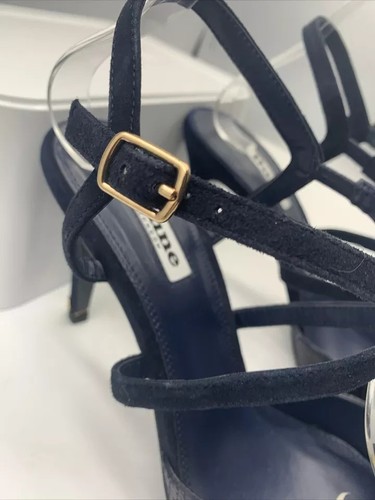 Dune marineblaue Wildleder- und Lederriemchen-Stiletto-Heels. Spitz zulaufend. Neu! Größe 8 - Bild 7 von 15