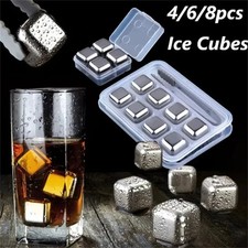 Whiskey Stones Chilling Rocks Reusable Stainless Steel Ice Cubes for Drinks