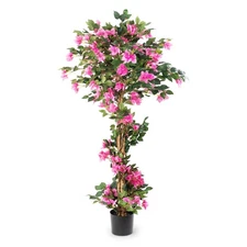 5FT Artificial Bougainvillea Tree – Faux Silk Pink Bougainvillea Plant with P...