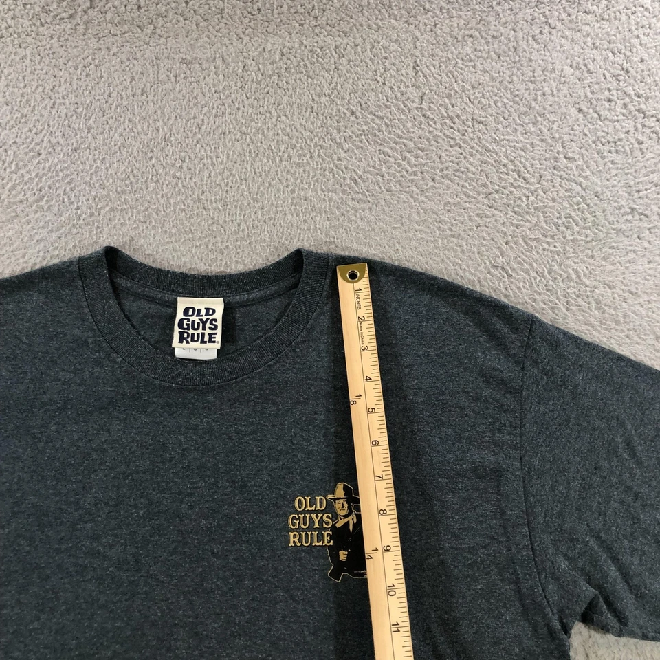 Camisa Old Guys Rule Para Hombres Grande Gris John Wayne Gráfico Camiseta Vaquero Occidental Años 2010 Foto 4 de 4