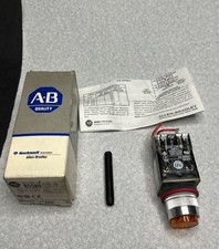 Allen Bradley 800MR-QT24A Ser D Amber Pilot Light Push/Test 24V 22.5mm 10A NEW