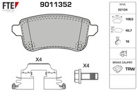FTE Bremsbelagsatz Scheibenbremse 9011352 FüR Renault Megane 3 DZ0 BZ0 KZ0 4 K9A