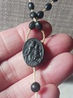1950's Vintage Italy Catholic Black Rosary Beads For A Child  — photo 4