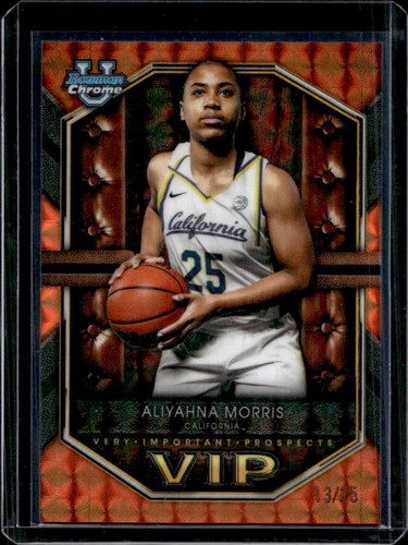 2025-26 Bowman Aliyahna Morris Chrome Very Important Prospects Orange Geom #/25