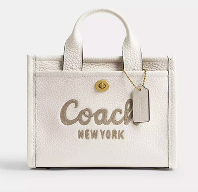 Coach Chalk Pebble Leather Embroidery Logo SML CARGO TOTE BAG 20 Crossbody $295