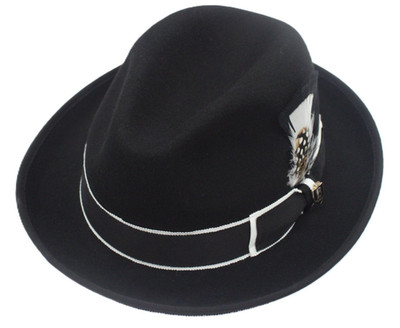 Mens Bruno Capelo Black/White 2 Tone Fedora Saviero Collection SA-970