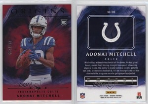 2024 Panini Origins Rookies Holo Red /299 Adonai Mitchell #108 Rookie RC