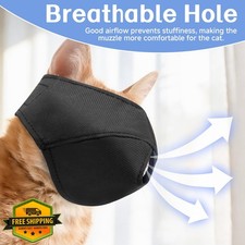 BARKLESS Cat Muzzle for Grooming Black M Calming Shading Design