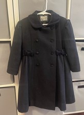 Rothschild Girls Vintage 100 Wool Coat Navy Blue Pea coat Size 4