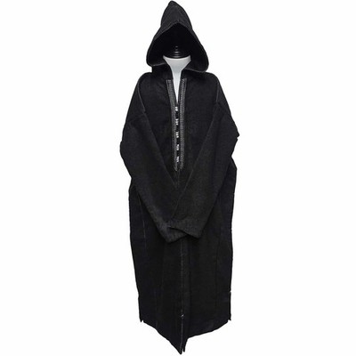 Unisex Morrocan Thobe Dunkelgrau Cashmere-Wollmix Kapuze Langarm 46 40 44 42 43