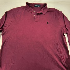 Polo by Ralph Lauren Collared Long Sleeve Polo Shirt Mens Size XL Maroon
