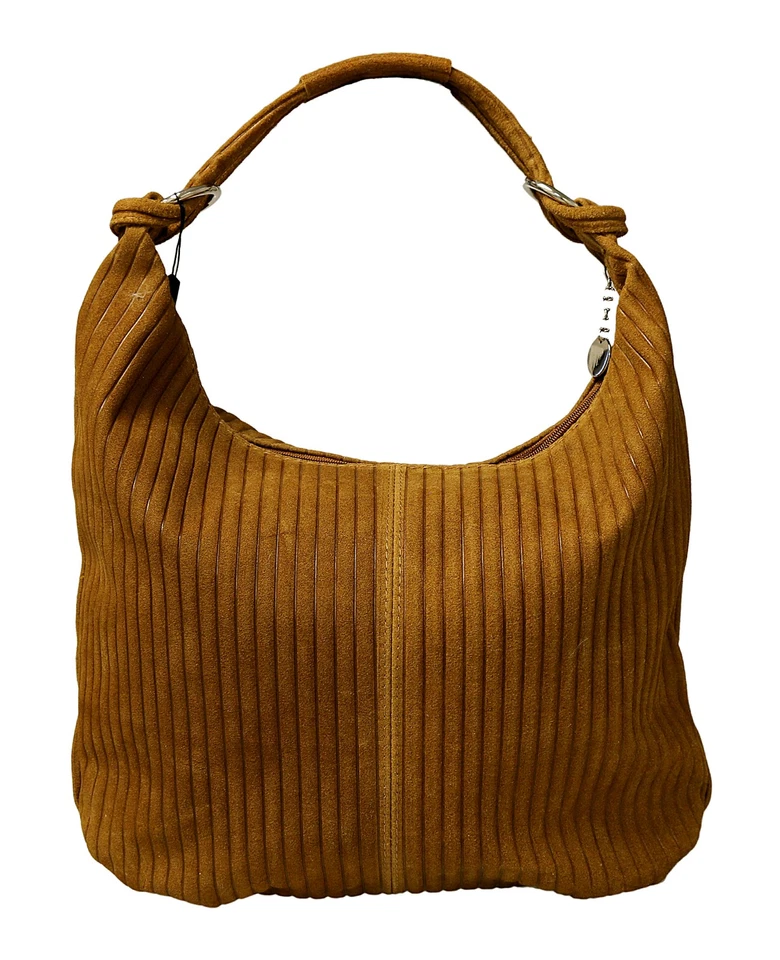 Bolso de Hombro Pierre Cardin Cuero Marrón Grande Hobo Gamuza Relajada Foto 3 de 4