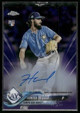 #RA-HW Hunter Wood 2018 Topps Chrome #/250 Rookie Autographs Purple Refractor