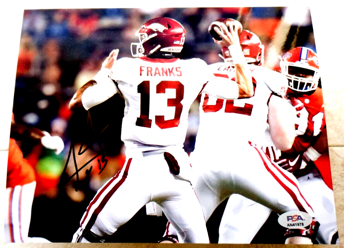 ARKANSAS RAZORBACKS Feleipe Franks SIGNED 8x10 Photo PSA/DNA 