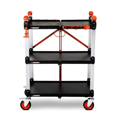 #ad Crescent SITERUNNER 20 in. 3 Shelf Heavy Duty Folding Jobsite Cart SMALL DENT $269.99