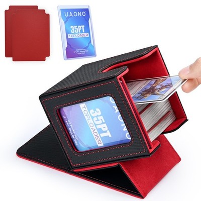 Card Deck Box with MTG Commander Display, Deck Case Holds 100+ Double-Sleeved