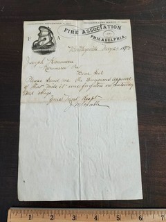 1880 Philadelphia Pennsylvania Fire Association Graphic Letterhead
