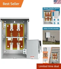 200A Manual Generator Transfer Switch, 2/3 Pole 120/240 Volt Transfer Switch,...