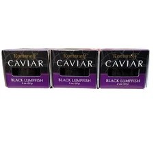 3 Pack Romanoff Caviar, Black Lumpfish, 2 Oz Each (Pack of 3) Exp 07/2026