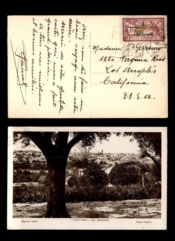 Mayfairstamps Morocco to Los Angeles CA USA Meknes view photo Post Card cca_2621