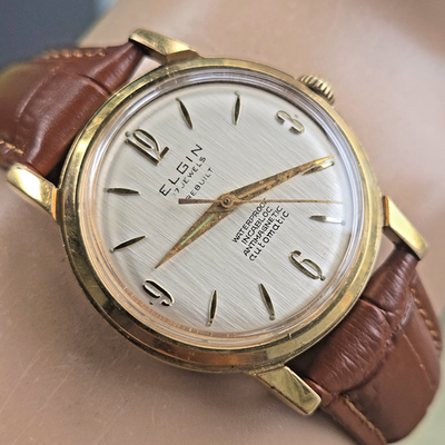 Vintage ELGIN men's automatic watch Cal.643 17Jewels swiss 1950s