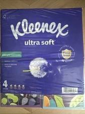 Kleenex Ultra Soft Facial Tissues 4 Cube Boxes 60 Tissues per Box 3-Ply 240 T...