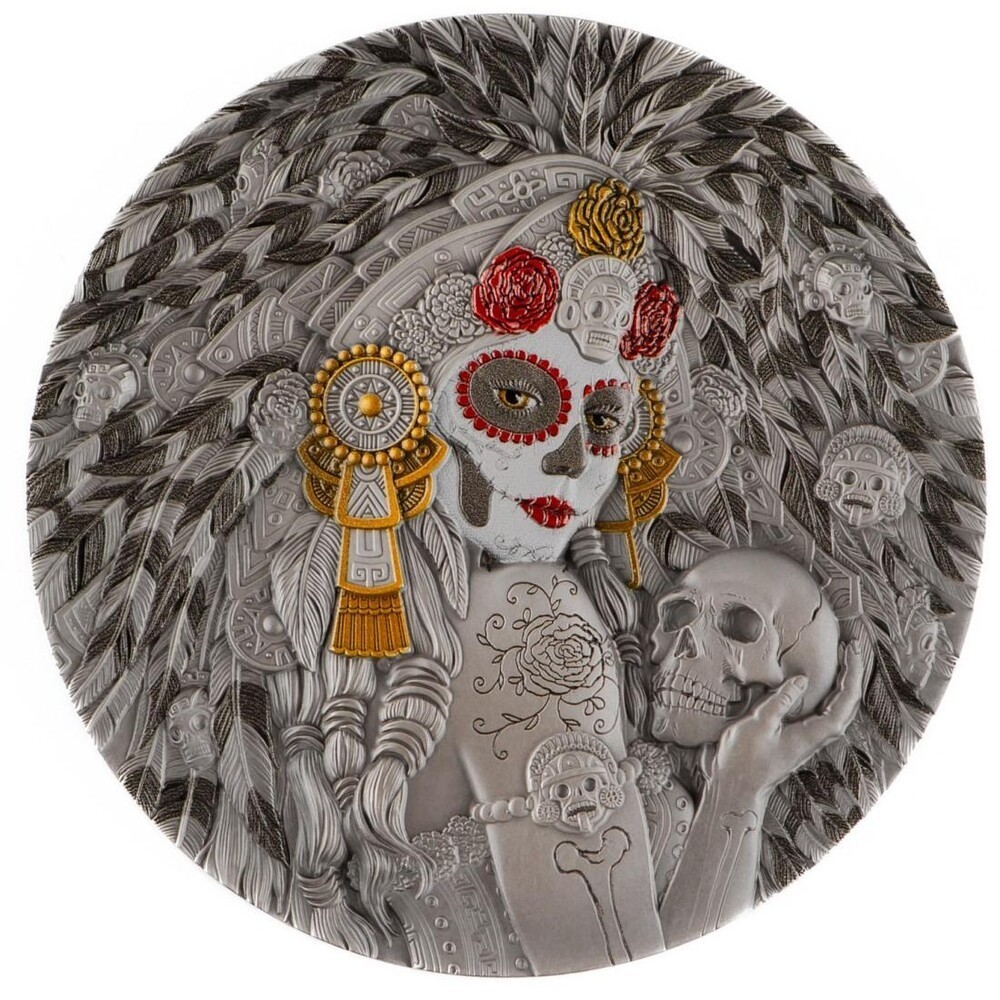 Lady Micte Figures of Death 2 oz Antique finish Silver Coin CFA Cameroon 2025