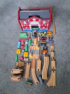 Brio Similar Wooden Train Set Engine Shed Track Engines Trucks Junctions Extras