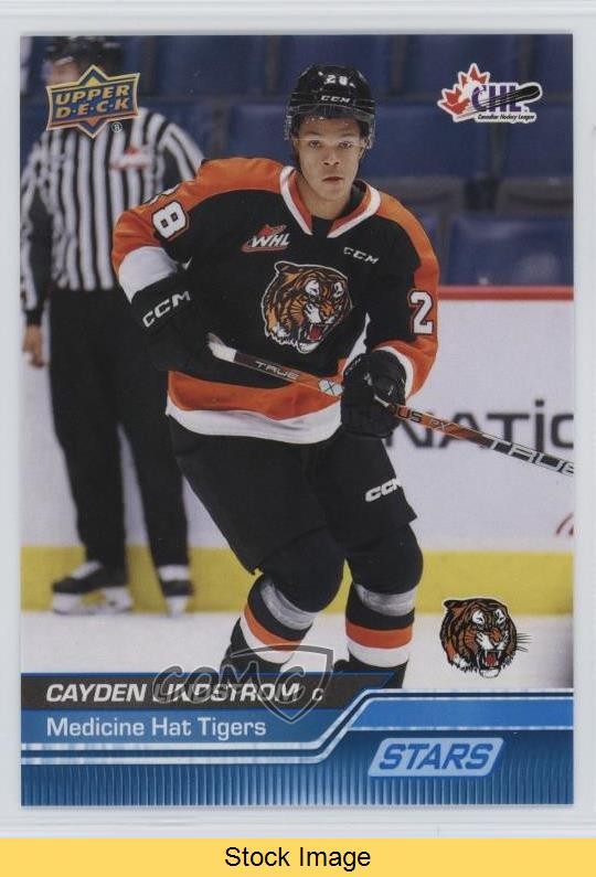 2023-24 Upper Deck CHL Stars Blue Cayden Lindstrom #317 READ b8c