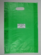 100 Qty. 12 x 3 x 18 Lime High-Density Plastic Merchandise Bag w /  Handle