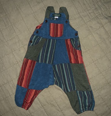 Kathmandu Imports Nepal Haram Overalls 6-12 Mo S Small Boho Hippie Patchwork