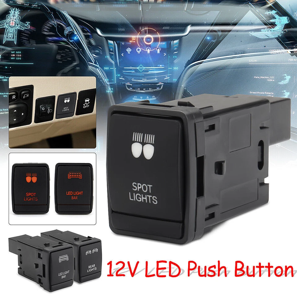Para Nissan Navara NP300 Pathfinder Interruptor Pulsador LED Barra de Luz de Conducción Antiniebla 12V Nuevo Foto 2 de 4