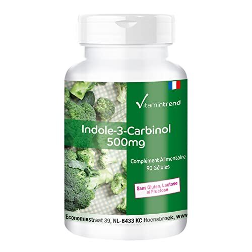 Indol-3-Carbinol 500mg - 90 gélules - Avec poudre de Brocoli Complémentaire - Vé