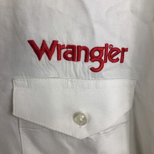 Wrangler Shirt Men XXL 2X Ram Rodeo Series White Red Button Long Sleeve Cowboy - Bild 8 von 22