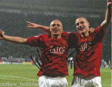 Manchester United Wes Brown Nemanja Vidic Autographed Signed 8x10 Photo COA A