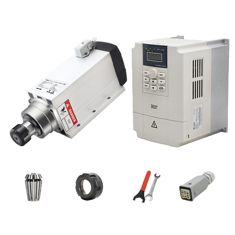 2.2KW /3.5KW Air Cooled Spindle Motor 18000RPM VFD Inverter CNC