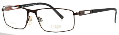 SKAGA 3726-U Peo 201 Brown Mens Rectangle Full Rim Eyeglasses 57-15-145 B:33