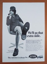 1969 National Car Rental Original Vintage Print Ad "We'll go that extra mile"