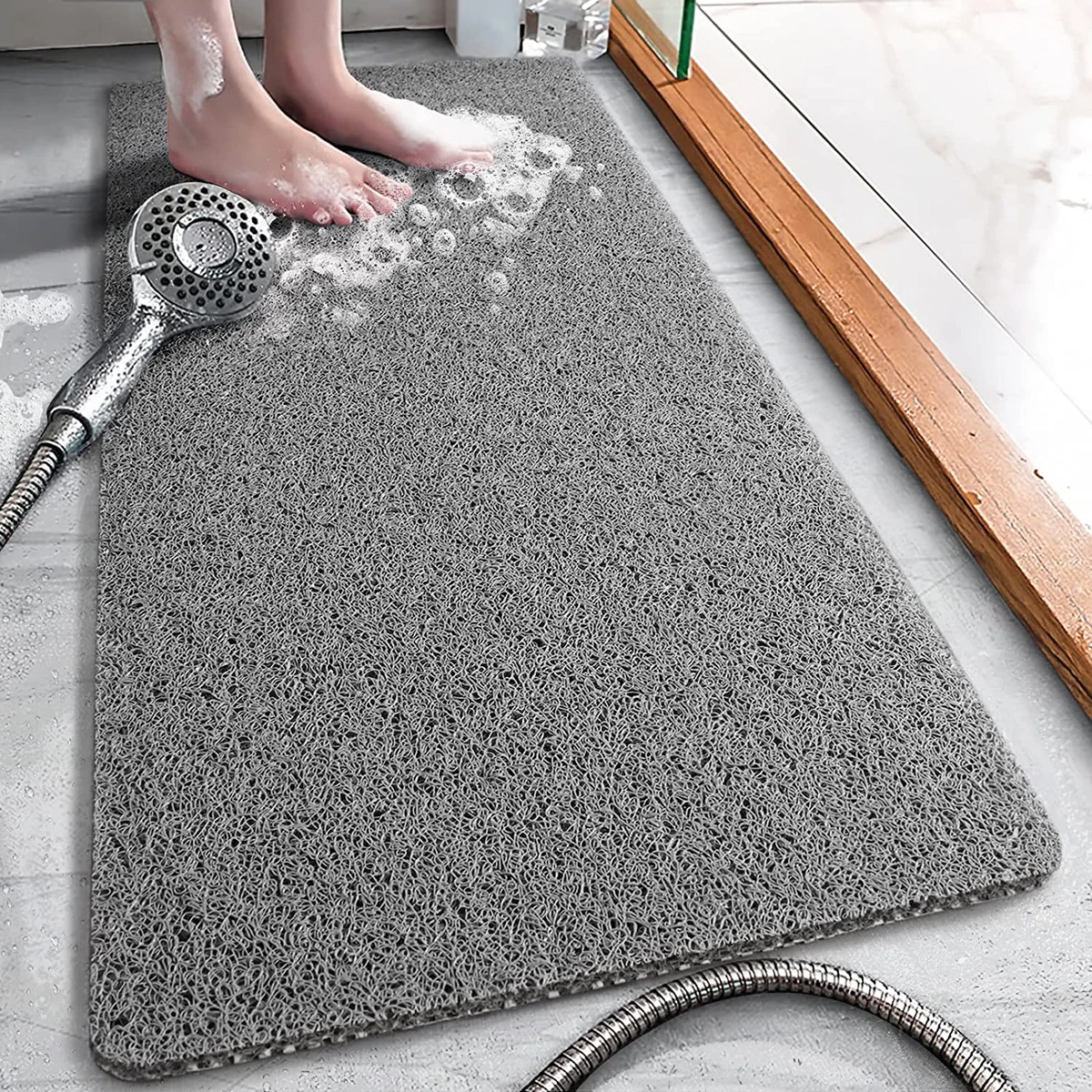 LOCHAS Loofah Shower Mat Non Slip Bathtub Mats 40 x 16 Inch, Soft Loofah  Bath