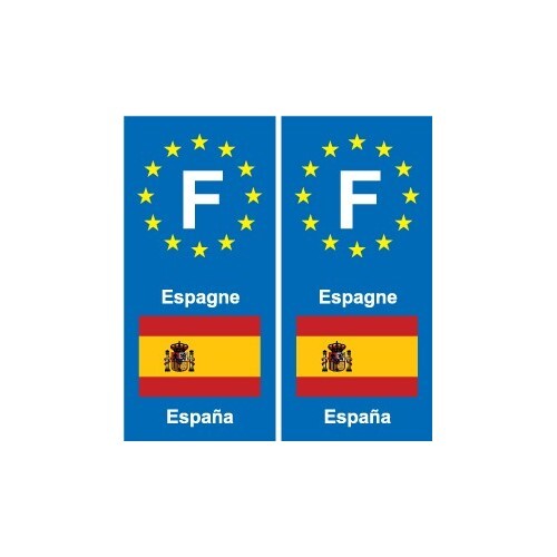 Autocollant Plaque F Europe Espagne - Neuf, Générique, Pour Voiture Ou Support