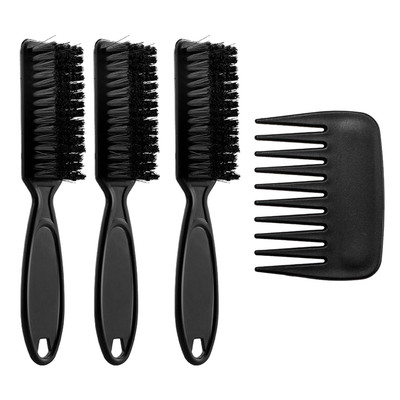 3 Fade-Pinsel-Sets, 1 Kamm, Maniküre-Reinigungsbürste, Bartbürste, feine Bürste 