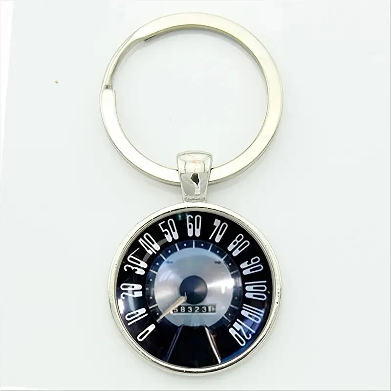Llavero llavero retro plateado para tablero de instrumentos kilometraje coche velocidad coche hombre mujer Foto 2 de 4