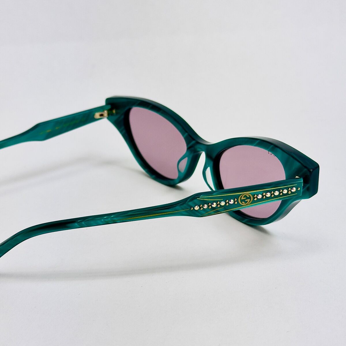 GUCCI HOLLYWOOD FOREVER 1298 Green Pearl 003 Crystal Stud GUCCI HOLLYWOOD FOREVER 1298 Green Pearl 003 Crystal Stud