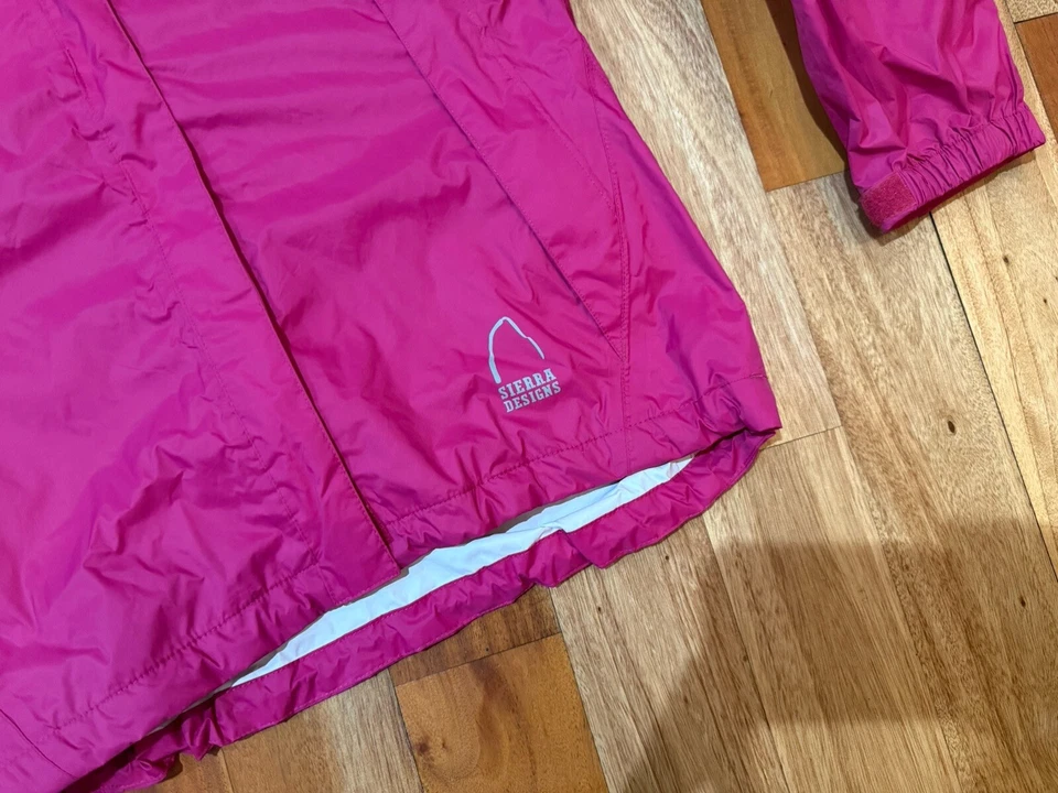 SIERRA DESIGNS WOMENS PINK NYLON HOOD PACKABLE RAIN SIZE SMALL VENTED JACKET - Image 3 of 4