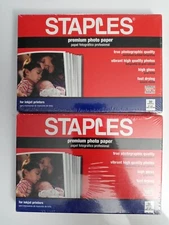 2 Packs of 50 sheets - Staples Premium Photo Paper 4x6 for inkjet printers 